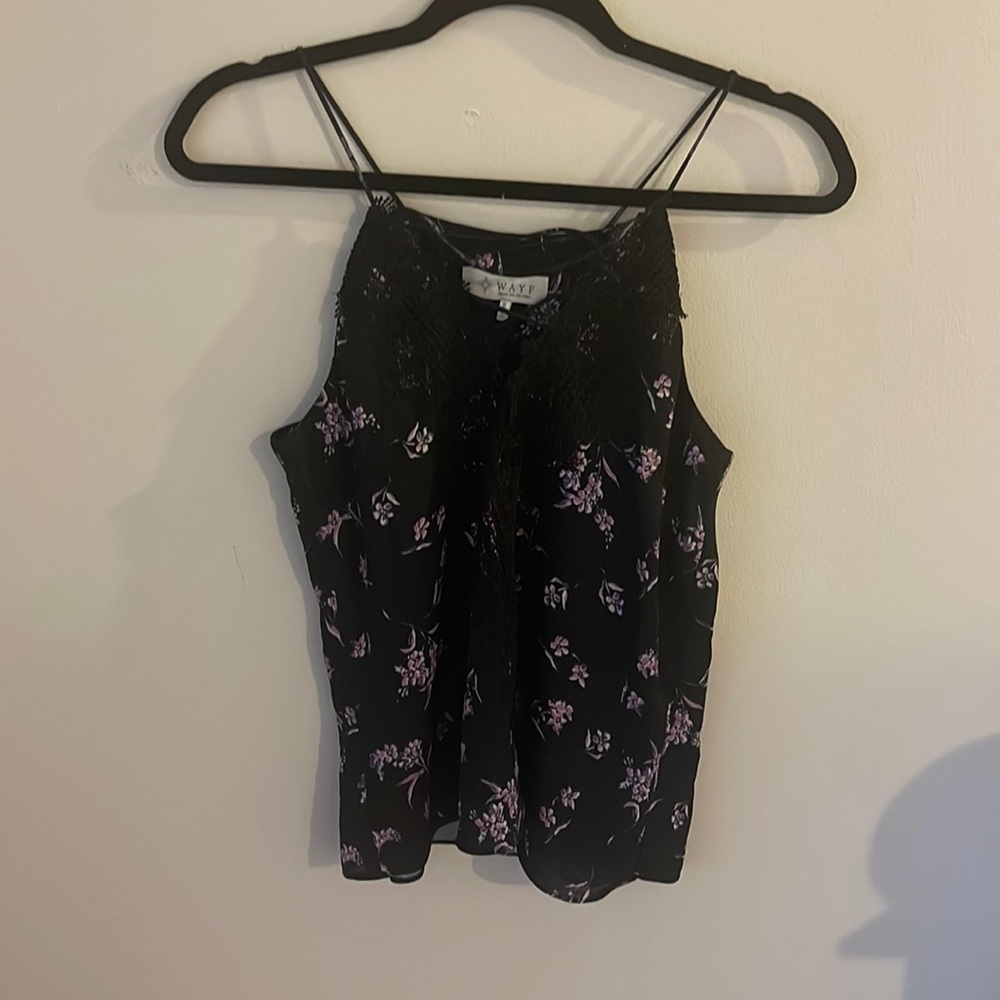 Floral black top